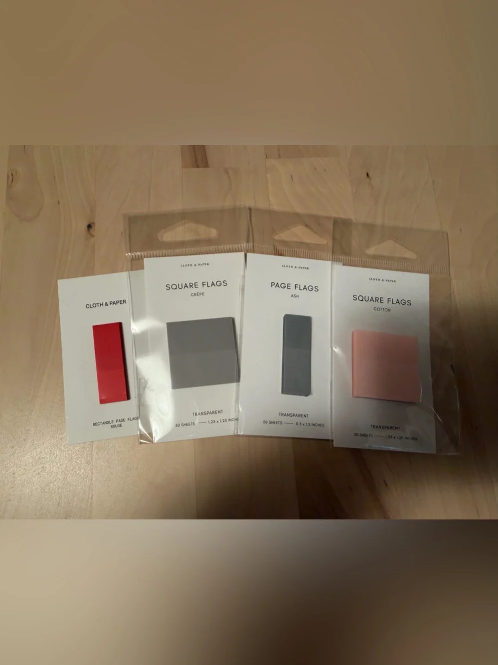 Cloth & Paper Assorted Page and Square Flags - Red, Gray, Peach